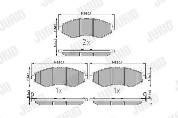 Handler.Part Brake pad set, disc brake JURID 572407J 1