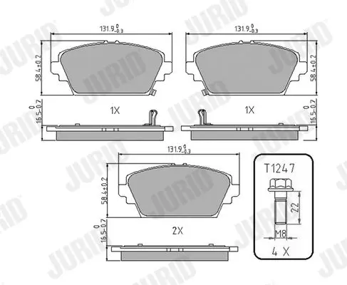 Handler.Part Brake pad set, disc brake JURID 572429J 1