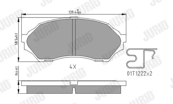 Handler.Part Brake pad set, disc brake JURID 572437J 1