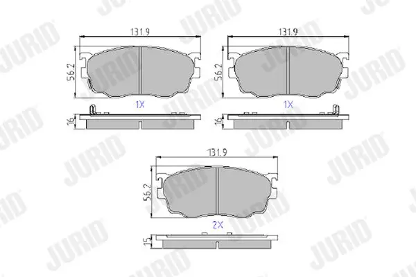 Handler.Part Brake pad set, disc brake JURID 572444J 1