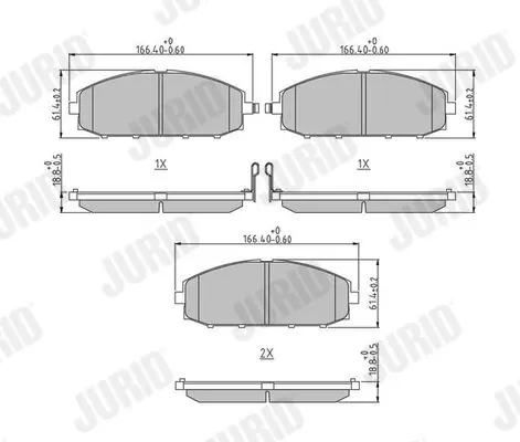 Handler.Part Brake pad set, disc brake JURID 572448J 2