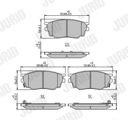 Handler.Part Brake pad set, disc brake JURID 572489J 2