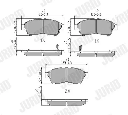 Handler.Part Brake pad set, disc brake JURID 572333J 1