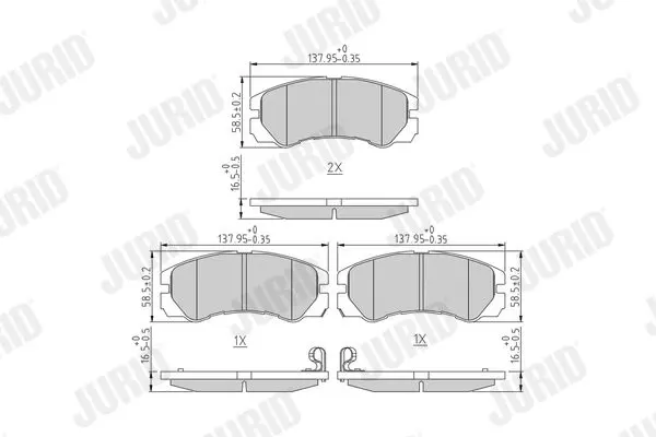 Handler.Part Brake pad set, disc brake JURID 572348J 1