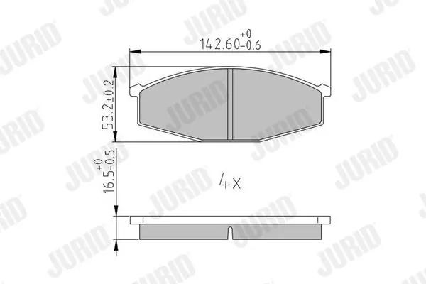 Handler.Part Brake pad set, disc brake JURID 572361J 1