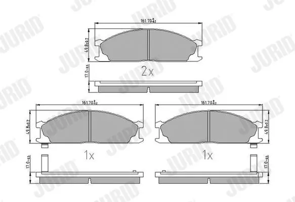 Handler.Part Brake pad set, disc brake JURID 572373J 1