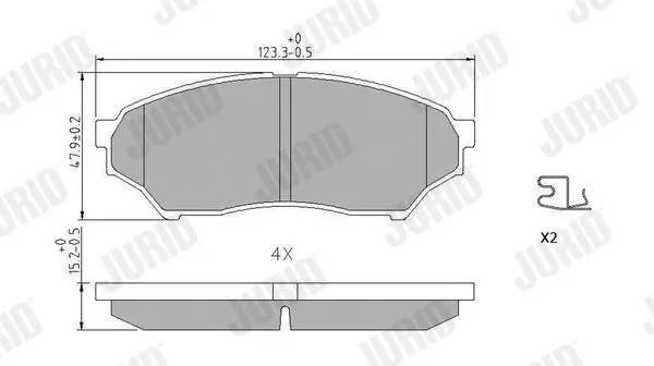 Handler.Part Brake pad set, disc brake JURID 572499J 1