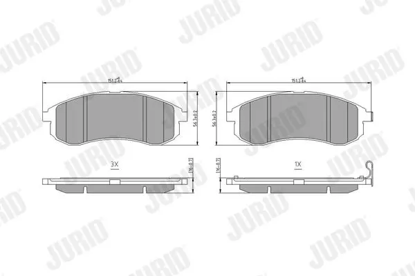 Handler.Part Brake pad set, disc brake JURID 572500J 2