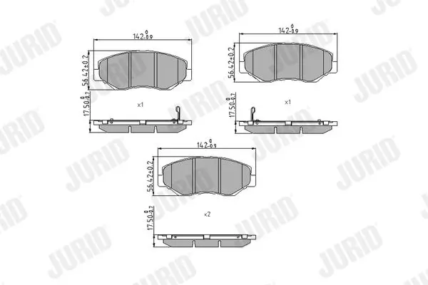 Handler.Part Brake pad set, disc brake JURID 572504J 1