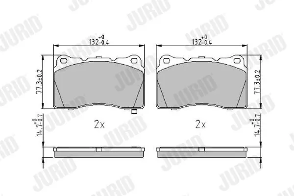 Handler.Part Brake pad set, disc brake JURID 572508J 1