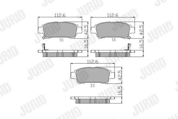 Handler.Part Brake pad set, disc brake JURID 572512J 1