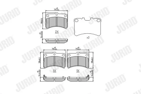 Handler.Part Brake pad set, disc brake JURID 572552J 2