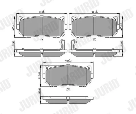 Handler.Part Brake pad set, disc brake JURID 572556J 1