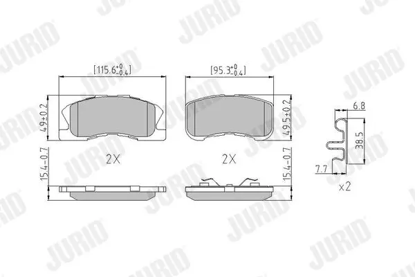 Handler.Part Brake pad set, disc brake JURID 572565J 2