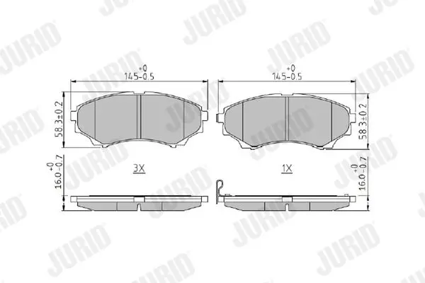 Handler.Part Brake pad set, disc brake JURID 572572J 1