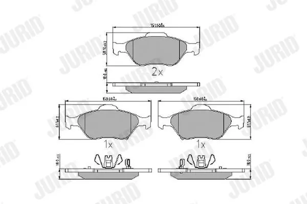 Handler.Part Brake pad set, disc brake JURID 572576J 1