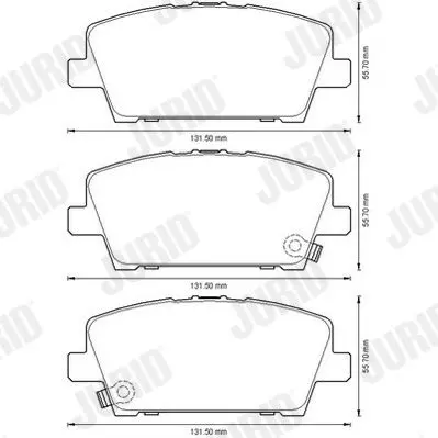 Handler.Part Brake pad set, disc brake JURID 572579JC 2