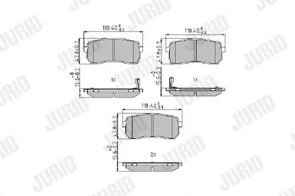 Handler.Part Brake pad set, disc brake JURID 572596J 1