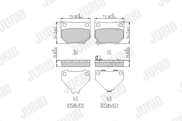 Handler.Part Brake pad set, disc brake JURID 572645J 1