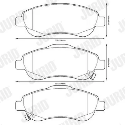 Handler.Part Brake pad set, disc brake JURID 572605JC 2