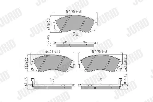 Handler.Part Brake pad set, disc brake JURID 572619J 2