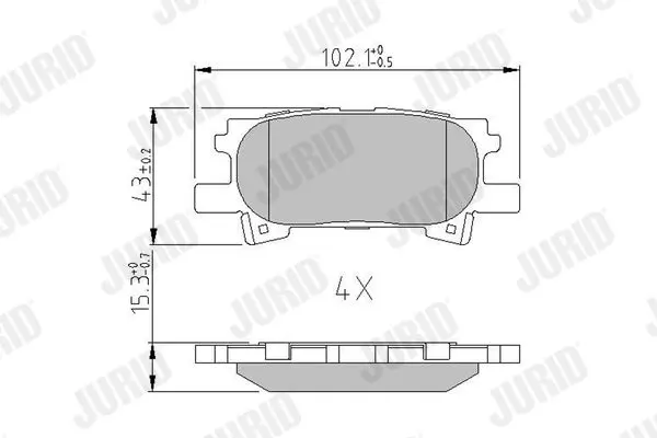 Handler.Part Brake pad set, disc brake JURID 572621J 1