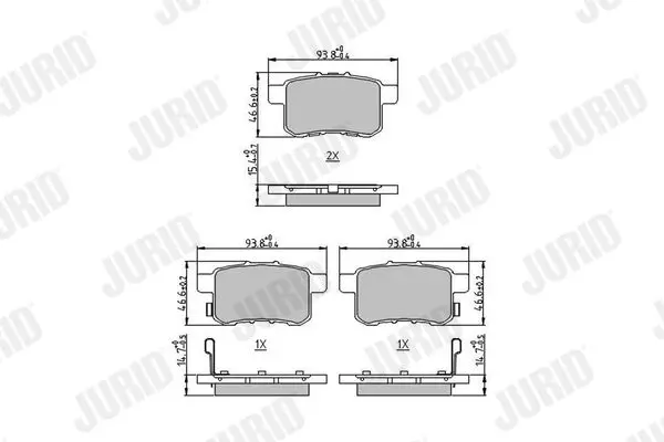 Handler.Part Brake pad set, disc brake JURID 572626J 1