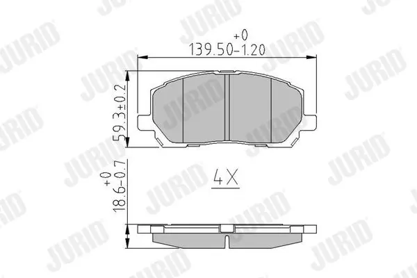 Handler.Part Brake pad set, disc brake JURID 572636J 1