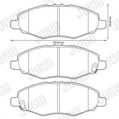 Handler.Part Brake pad set, disc brake JURID 572641J 1