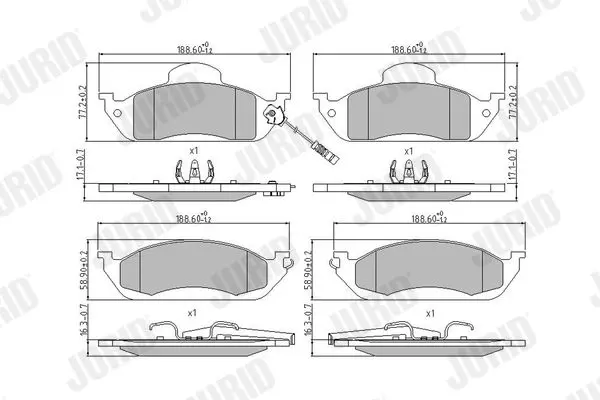 Handler.Part Brake pad set, disc brake JURID 573034J 1