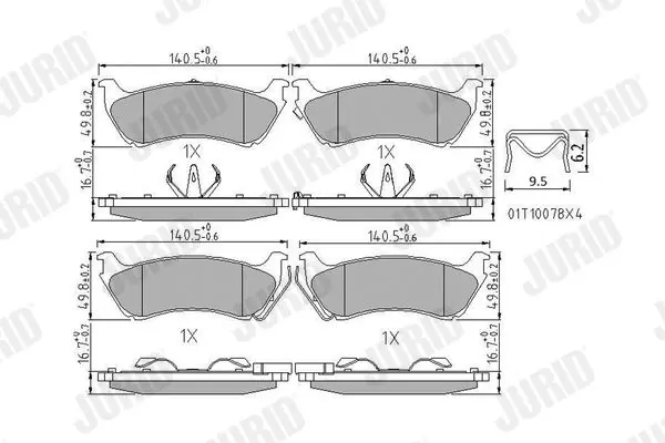 Handler.Part Brake pad set, disc brake JURID 573035J 1