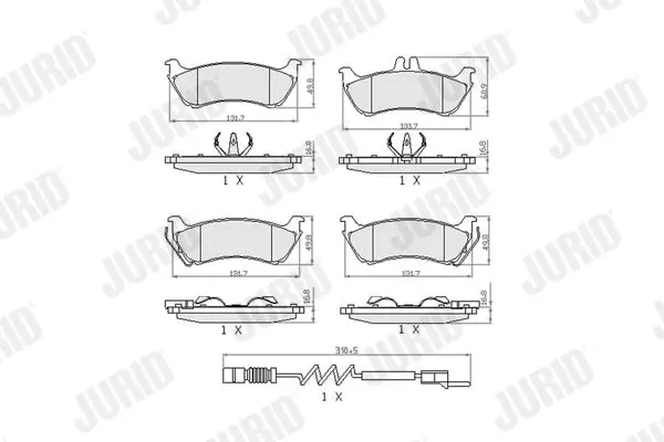 Handler.Part Brake pad set, disc brake JURID 573148J 1