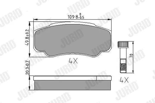 Handler.Part Brake pad set, disc brake JURID 573115J 1