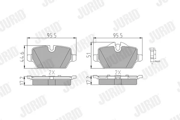 Handler.Part Brake pad set, disc brake JURID 573136J 1