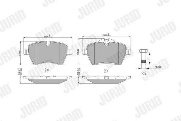 Handler.Part Brake pad set, disc brake JURID 573234J 1