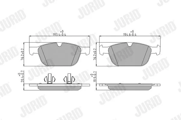 Handler.Part Brake pad set, disc brake JURID 573293J 1