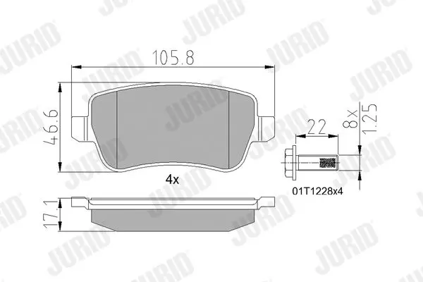 Handler.Part Brake pad set, disc brake JURID 573307J 1