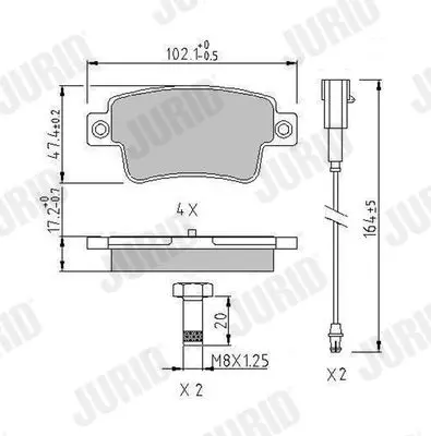 Handler.Part Brake pad set, disc brake JURID 573345J 1