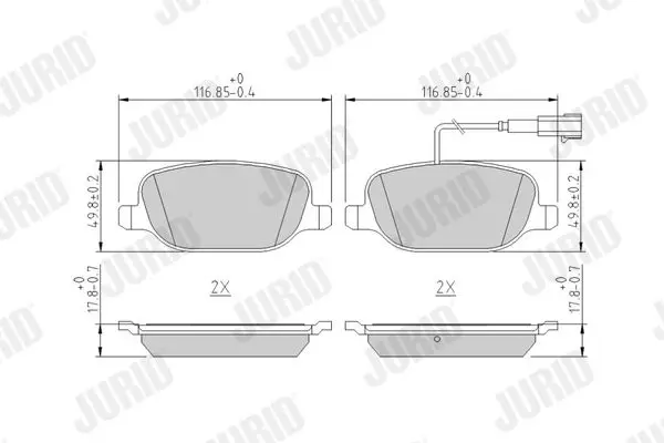 Handler.Part Brake pad set, disc brake JURID 573348J 1