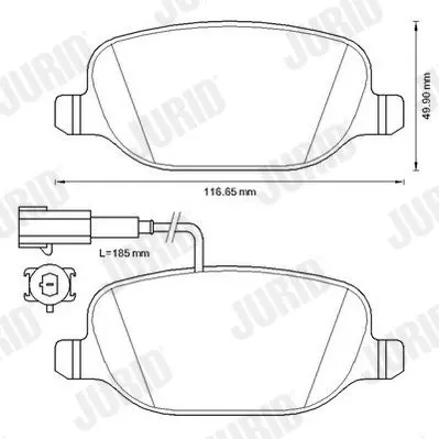 Handler.Part Brake pad set, disc brake JURID 573348JC 2