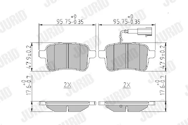 Handler.Part Brake pad set, disc brake JURID 573349J 1