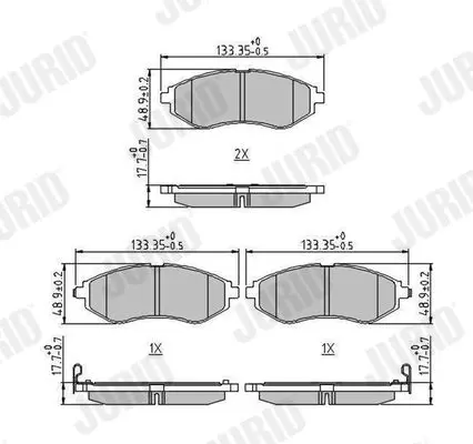 Handler.Part Brake pad set, disc brake JURID 573371J 1