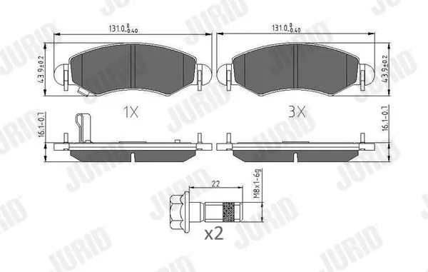 Handler.Part Brake pad set, disc brake JURID 573378J 1