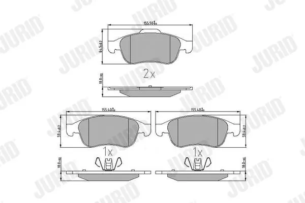 Handler.Part Brake pad set, disc brake JURID 573268J 1