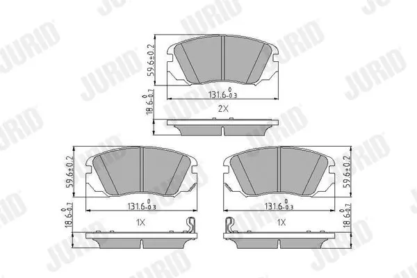 Handler.Part Brake pad set, disc brake JURID 573269J 1