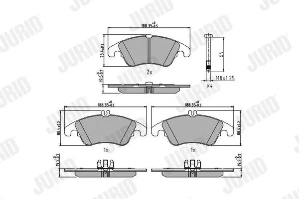 Handler.Part Brake pad set, disc brake JURID 573291J 1