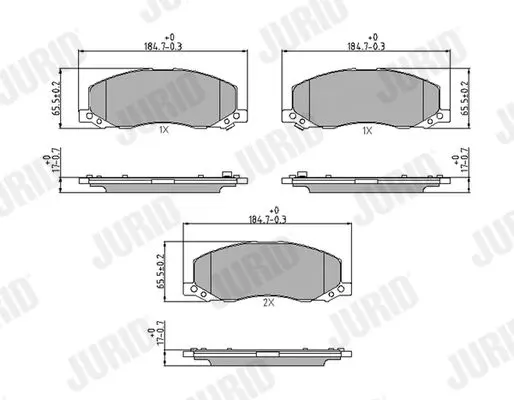 Handler.Part Brake pad set, disc brake JURID 573326J 1