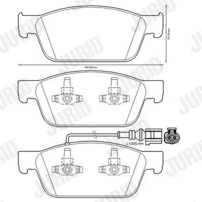 Handler.Part Brake pad set, disc brake JURID 573330J 2