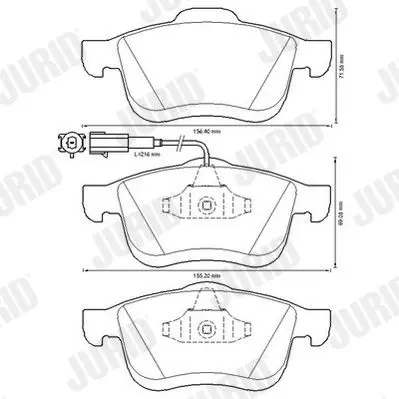 Handler.Part Brake pad set, disc brake JURID 573334J 3