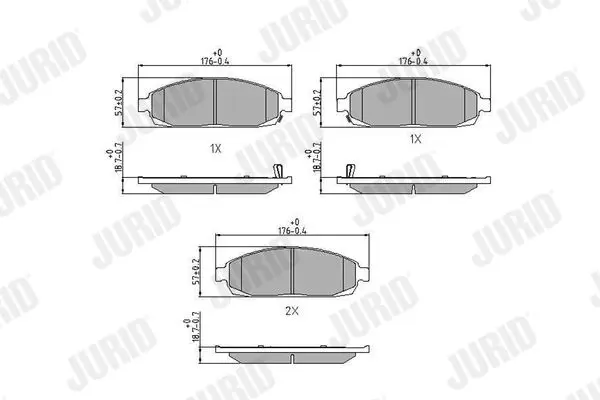 Handler.Part Brake pad set, disc brake JURID 573340J 1